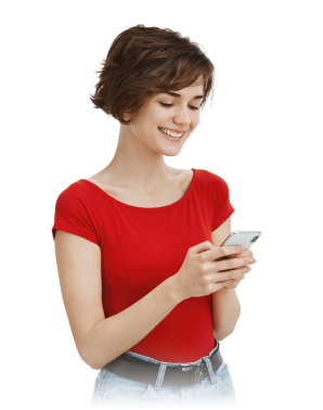 žena držící telefon